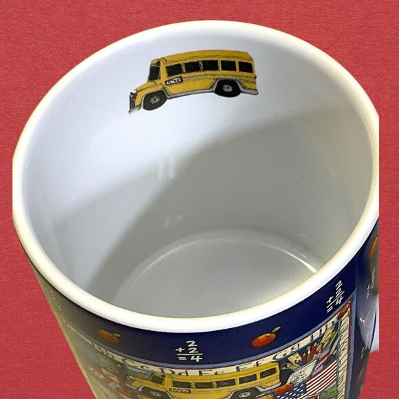 Lang and Wise Susan Winget Ceramic Coffee Cup Mug School Days Flag Vintage 1996 - Picture 8 of 16